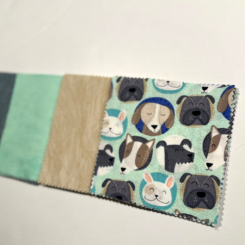 Mint Green Cute Dogs Message Quilt Kit - Dog Baby Shower Quilt Kit - Baby Keepsake - Baby Shower Activity