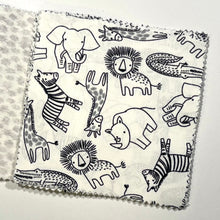 Load image into Gallery viewer, Safari Animals Themed Message Quilt Kit - Gray Safari Animal Themed Baby Shower Quilt Kit - Newborn Gift - Baby Shower Keepsake - Crazy4Claire - Baby Shower Activity - Baby Shower Ideas