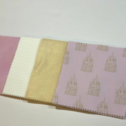 Pink and Gold Castle Message Quilt Kit - Princess Baby Shower Quilt Kit - Baby Shower Ideas - Baby Keepsake