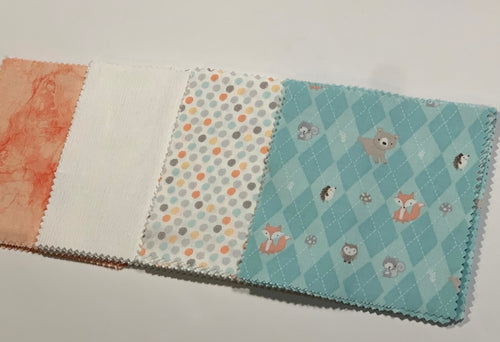 Brown Woodland Animals Message Quilt Kit - Woodland Creatures Baby Shower Quilt Kit - Keepsake