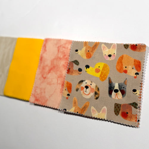 Orange and Yellow Cute Puppy Themed Message Quilt Kit - Dog Baby Shower Quilt Kit - Baby Keepsake - Baby Shower Activity - Dogs - Puppies
