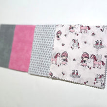 Load image into Gallery viewer, Pink Princess Message Quilt Kit - Princesses and Pegasus Baby Shower Quilt Kit - Newborn Gift - Baby Shower Keepsake - Crazy4Claire - Baby Shower Activity - Baby Shower Ideas