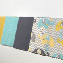 Load image into Gallery viewer, Yellow Elephant Message Quilt Kit - Gray and Blue Elephants Baby Shower Quilt Kit - Newborn Gift - Baby Shower Keepsake - Baby Shower Activity - Baby Shower Ideas - Crazy4Claire - Baby Elephants Blanket