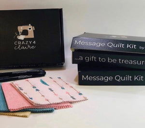 Paris Message Quilt Kit - Eiffel Tower Baby Shower Quilt Kit - Baby Shower Ideas - Baby Keepsake