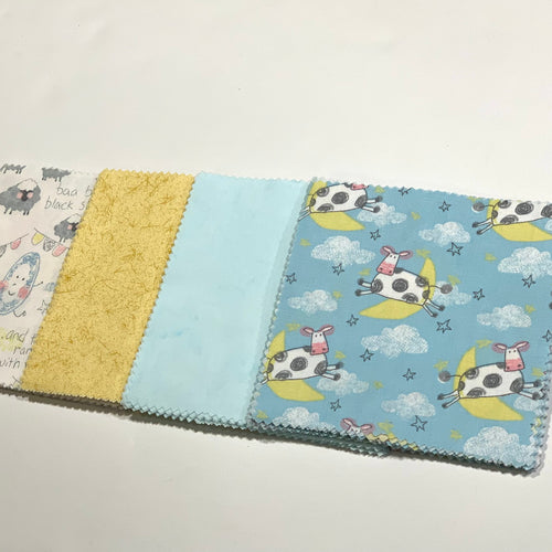 Cow Jumped over the Moon Message Quilt Kit - Nursery Rhymes Baby Shower Quilt Kit - Baby Shower Ideas - Nursery Rhyme Baby Keepsake