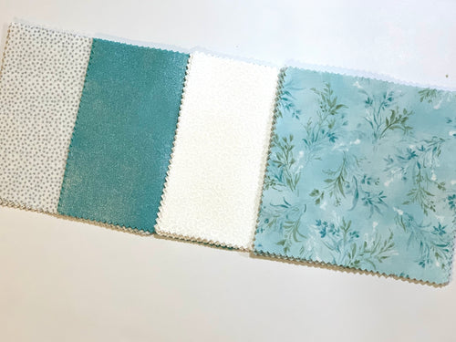 Teal Floral Wedding Message Quilt Kit - Teal and White Floral Wedding Guest Book Quilt - Wedding Keepsake - Wedding Guest Book Alternative