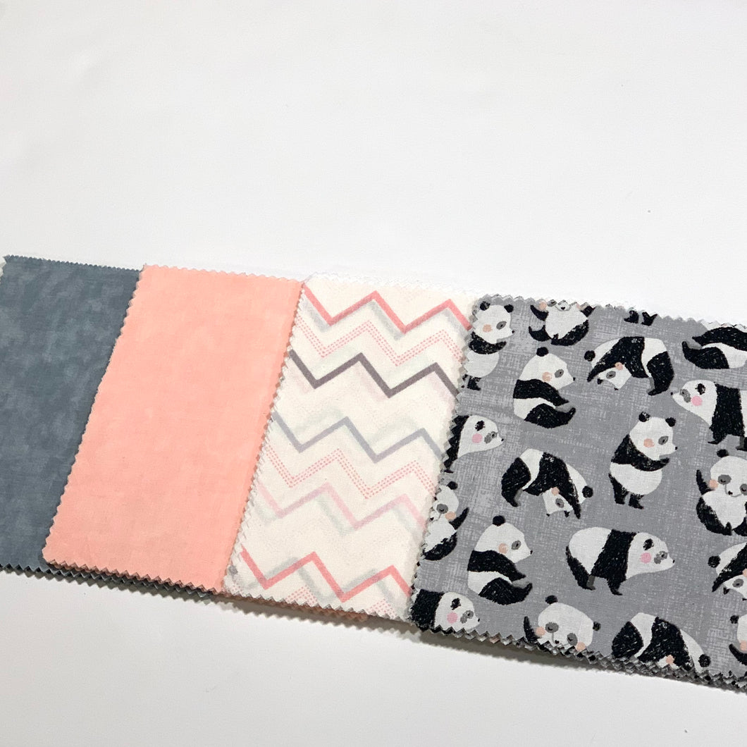 Panda Bears Message Quilt Kit - Panda Bear Baby Shower Quilt Kit - Newborn Gift - Keepsake