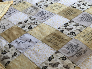 Winnie the Pooh Message Quilt Kit - Pooh Bear Baby Shower Quilt Kit - Baby Gift - Keepsake