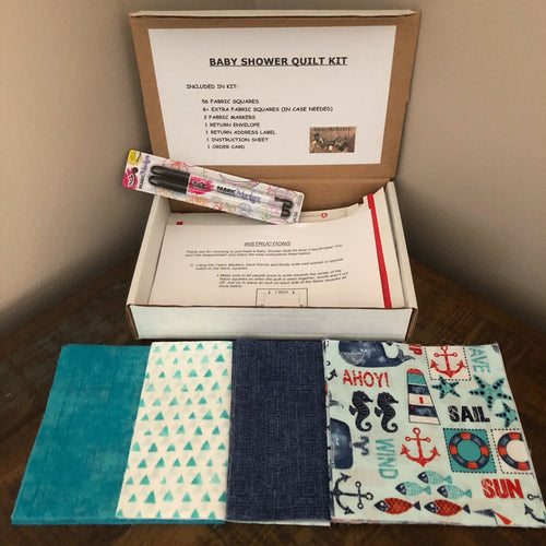 Boat Message Quilt Kit - Sailing Baby Shower Quilt Kit - Newborn Gift - Baby Keepsake