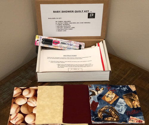 Baseball Message Quilt Kit - Baby Shower Quilt Kit - Baby Shower Idea - Newborn Keepsake BMK2-3