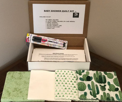 Cactus Message Quilt Kit - Cacti Baby Shower Quilt Kit - Baby Shower Gift - Baby Keepsake