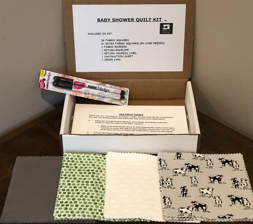 Cow Message Quilt Kit - Cows Baby Shower Quilt Kit - Baby Keepsake Gift - Baby Shower Activity