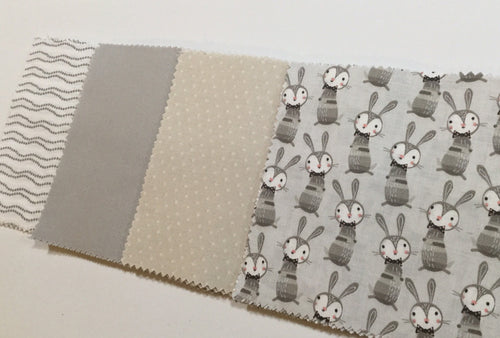 Rabbit Message Quilt Kit - Bunny Baby Shower Gift - Rabbits Quilt Kit
