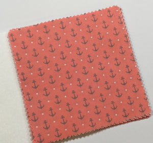 Salmon Anchor Message Quilt Kit - Anchors Baby Shower Quilt Kit - Keepsake
