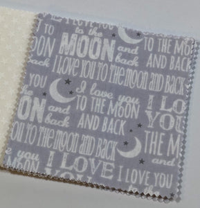Gray Love You to the Moon Message Quilt Kit - Star Baby Shower Quilt Kit - Baby Shower Gift
