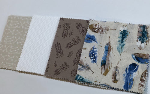 Tan Feathers and Arrows Message Quilt Kit - Baby Shower Quilt Kit - Newborn Keepsake