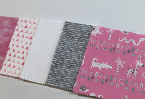 Pink Safari Message Quilt Kit - Elephant Baby Shower Quilt Kit - Baby Shower Gift - Newborn Keepsake