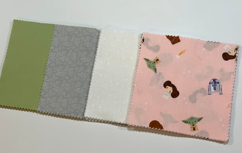 Peach Yoda Star Wars Message Quilt Kit - CP3O Baby Shower Quilt Kit - Baby Keepsake - Baby Gift