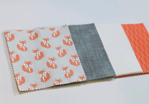 Orange Fox Message Quilt Kit - Foxes Baby Shower Quilt Kit - Baby Shower Gift - Baby Keepsake