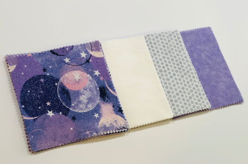 Purple Planets Message Quilt Kit - Baby Shower Quilt Kit - Love You to the Moon - Baby Keepsake