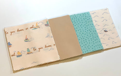 Peach Let Your Dreams Set Sail Message Quilt Kit - Boat Baby Shower Quilt Kit - Sailing Baby Shower Gift - Newborn Quilt
