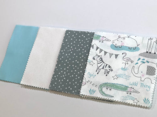 Safari Message Quilt Kit - Elephant Baby Shower Quilt Kit - Baby Shower Gift - Newborn Keepsake