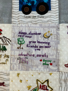 Gray Love You to the Moon Message Quilt Kit - Star Baby Shower Quilt Kit - Baby Shower Gift