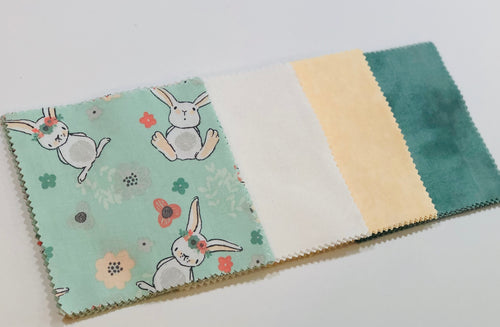 Mint Bunny Message Quilt Kit - Baby Shower Idea - Rabbit Baby Shower Gift - Newborn Keepsake-Bunnies