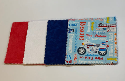 Rescue Fire and Police Message Quilt Kit - Rescue Themed Baby Gift - Baby Firemen Quilt - Baby Shower Quilt Kit