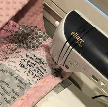 Load image into Gallery viewer, Pink Panda Bear Message Quilt Kit - Pink Pandas Baby Shower Quilt Kit - Pandas and Moons - Newborn Gift - Baby Keepsake