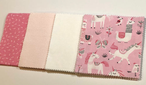 Pink Unicorn and Llama Message Quilt Kit - Baby Shower Quilt Kit - Baby Keepsake - Newborn Gift