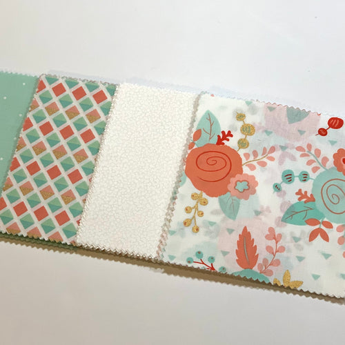 Salmon Floral Message Quilt Kit - Flowers Baby Shower Quilt Kit - Baby Shower Gift - Keepsake