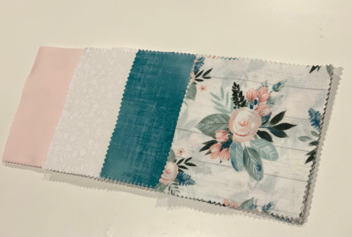 Rustic Pink Floral Message Quilt Kit - Baby Shower Quilt Kit - Baby Shower Gift -Newborn Keepsake