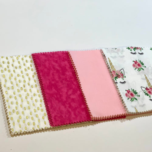 Pink and Gold Unicorn Message Quilt Kit - Baby Shower Quilt Kit - Baby Keepsake - Newborn Gift