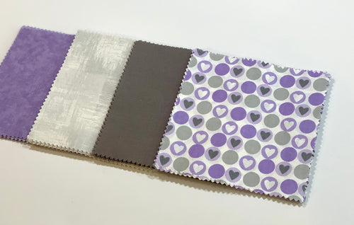 Purple Hearts Message Quilt Kit - Purple Heart Baby Shower Quilt Kit - Baby Shower Gift