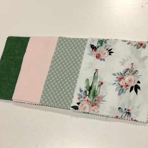 Rustic Cactus and Pink Floral Message Quilt Kit - Baby Shower Quilt Kit - Baby Shower Gift -Newborn Keepsake