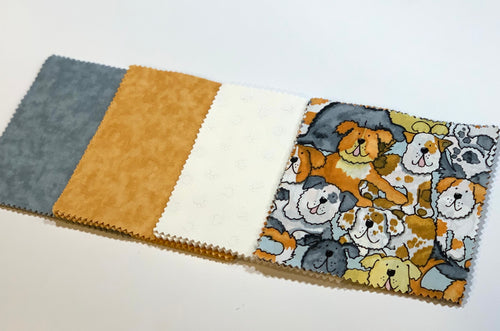 Brown Dog Message Quilt Kit - Dog Baby Shower Quilt Kit - Puppies - Puppy - Baby Shower Gift
