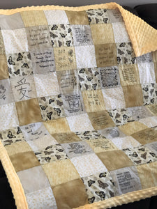 Mr. & Mrs. Silver Wedding Message Quilt Kit - Wedding Guest Book Quilt - Wedding Keepsake
