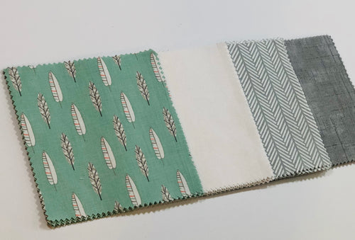 Mint Feathers Message Quilt Kit - Baby Shower Quilt Kit - Newborn Keepsake