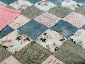 Gray Love You to the Moon Message Quilt Kit - Star Baby Shower Quilt Kit - Baby Shower Gift