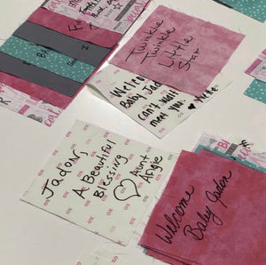 Pink Panda Bear Message Quilt Kit - Pink Pandas Baby Shower Quilt Kit - Pandas and Moons - Newborn Gift - Baby Keepsake