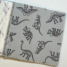 Load image into Gallery viewer, Gray and Mint Dinosaur Fossils Message Quilt Kit - Dino Baby Shower Quilt Kit - Baby Keepsake - Baby Shower Activity