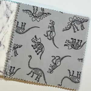 Gray and Mint Dinosaur Fossils Message Quilt Kit - Dino Baby Shower Quilt Kit - Baby Keepsake - Baby Shower Activity