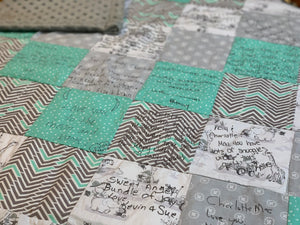 Gray Love You to the Moon Message Quilt Kit - Star Baby Shower Quilt Kit - Baby Shower Gift