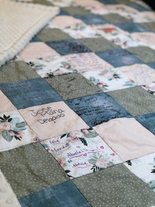 Mr. & Mrs. Silver Wedding Message Quilt Kit - Wedding Guest Book Quilt - Wedding Keepsake
