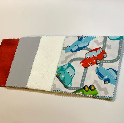 Colorful Cars Message Quilt Kit - Colorful Baby Car Blanket  - Baby Shower Quilt Kit - Baby Gift - Keepsake