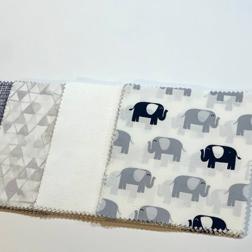Navy and Gray Elephant Message Quilt Kit - Baby Shower Quilt Kit - Baby Shower Gift - Newborn Keepsake