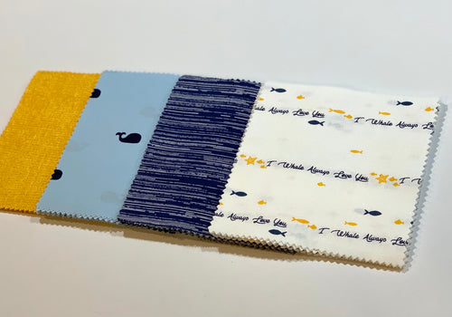 Whale Message Quilt Kit - Blue Whales Baby Shower Quilt Kit - Baby Shower Gift