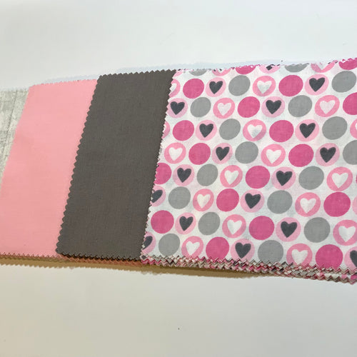 Pink Hearts Message Quilt Kit - Pink Heart Baby Shower Quilt Kit - Baby Shower Gift