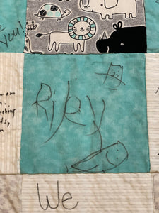 Gray Love You to the Moon Message Quilt Kit - Star Baby Shower Quilt Kit - Baby Shower Gift